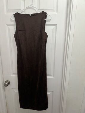 Sincerely Jules Sleeveless Brown Faux Suede Sheath Dress NWT